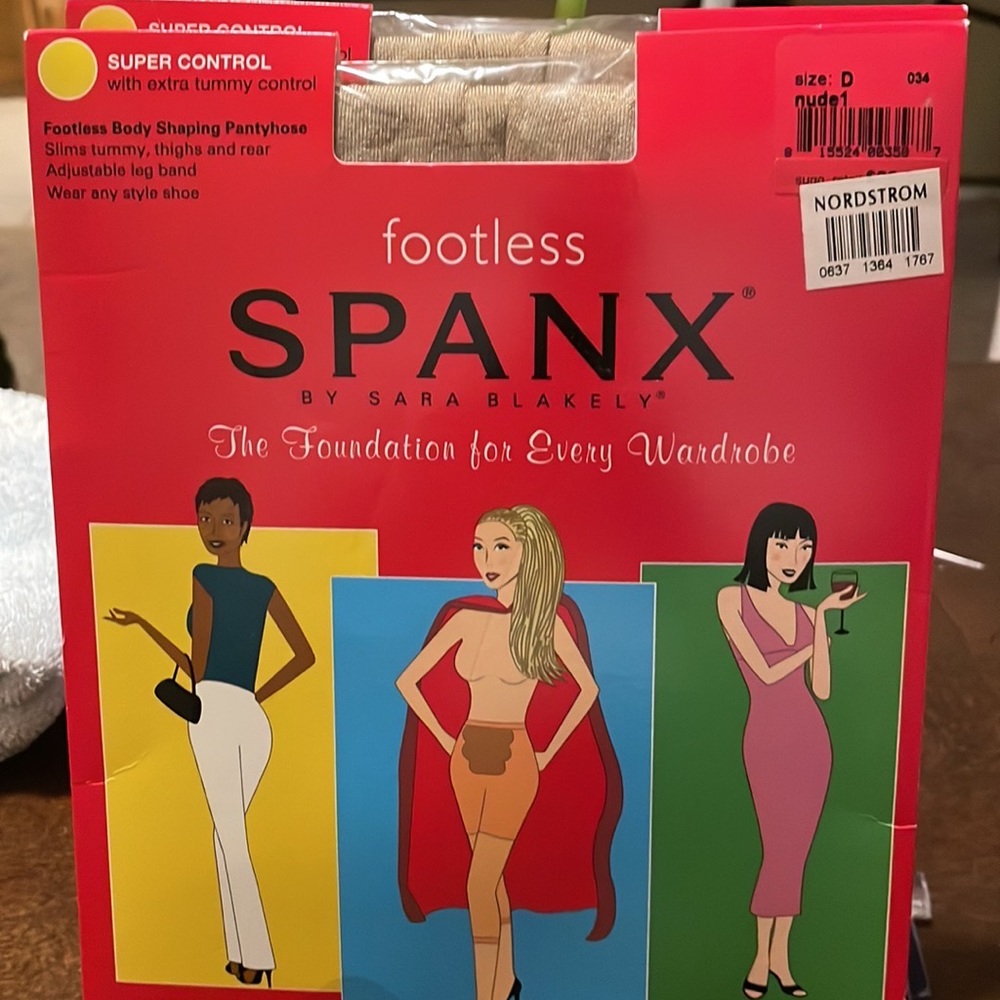 Spanx footless pantyhose, sz D (nude1 color) Super Control
